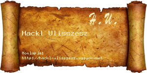 Hackl Ulisszesz névjegykártya
